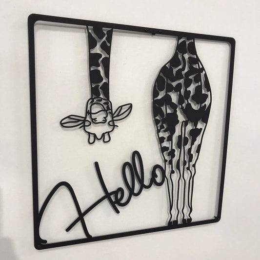 Hello Giraffe Acrylic Wall Decoration