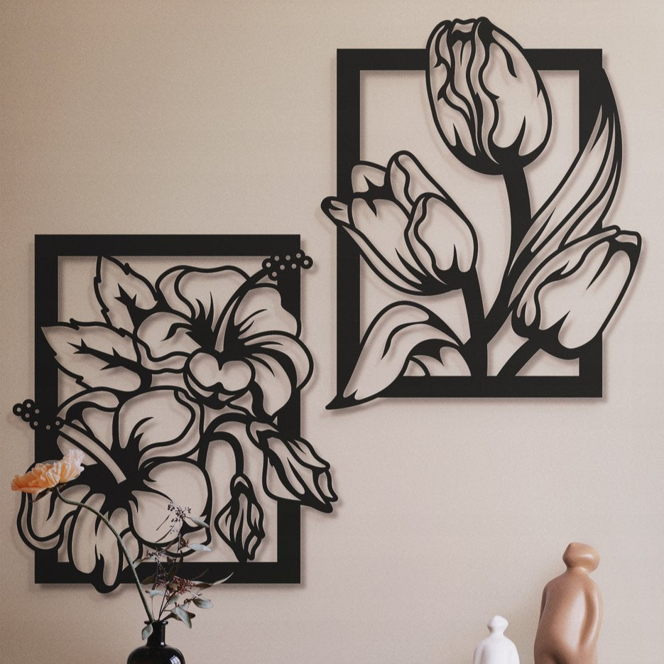 2-Piece Floral Wall Decor
