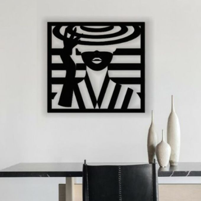 Woman In Hat Acrylic Wall Decoration Custom 3D Factory