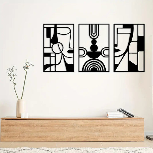 3 Piece Cubism Faces Acrylic Wall Decoration Custom 3D Factory