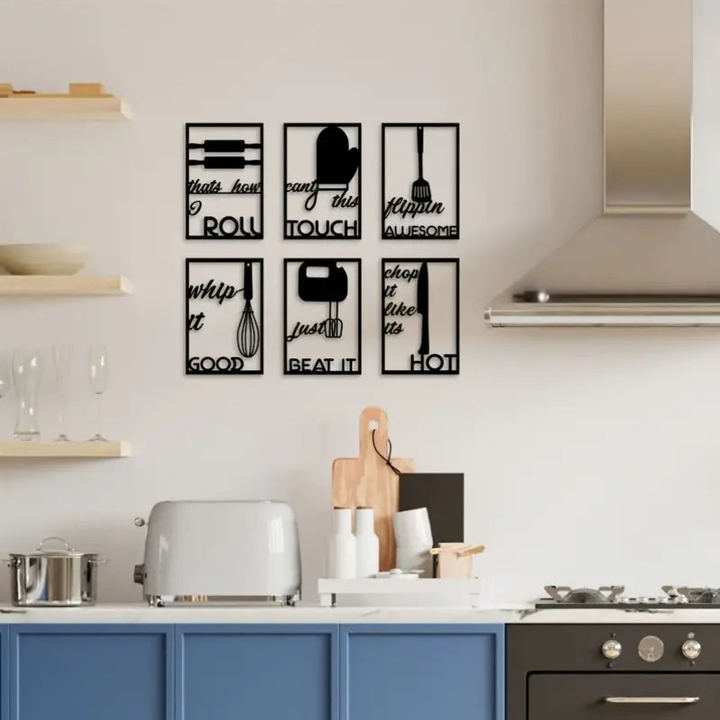 Kitchen Vibes 6-Piece Acrylic Wall Decor Set Custom 3D Factory