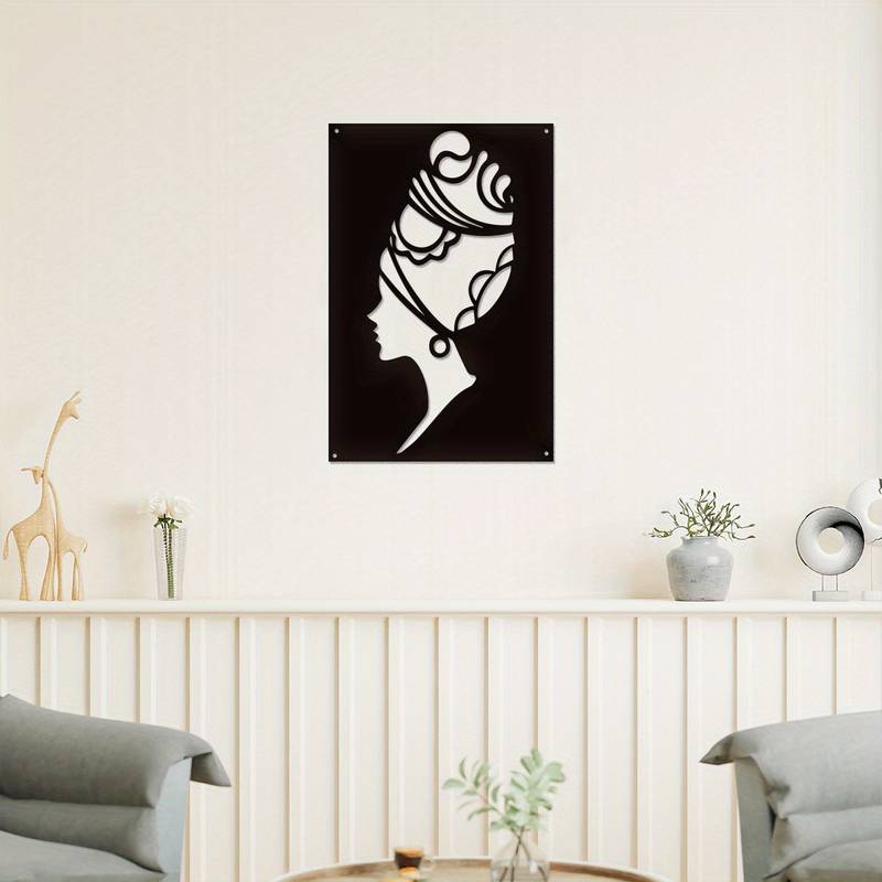 Afro Woman Head Acrylic Wall Decoration