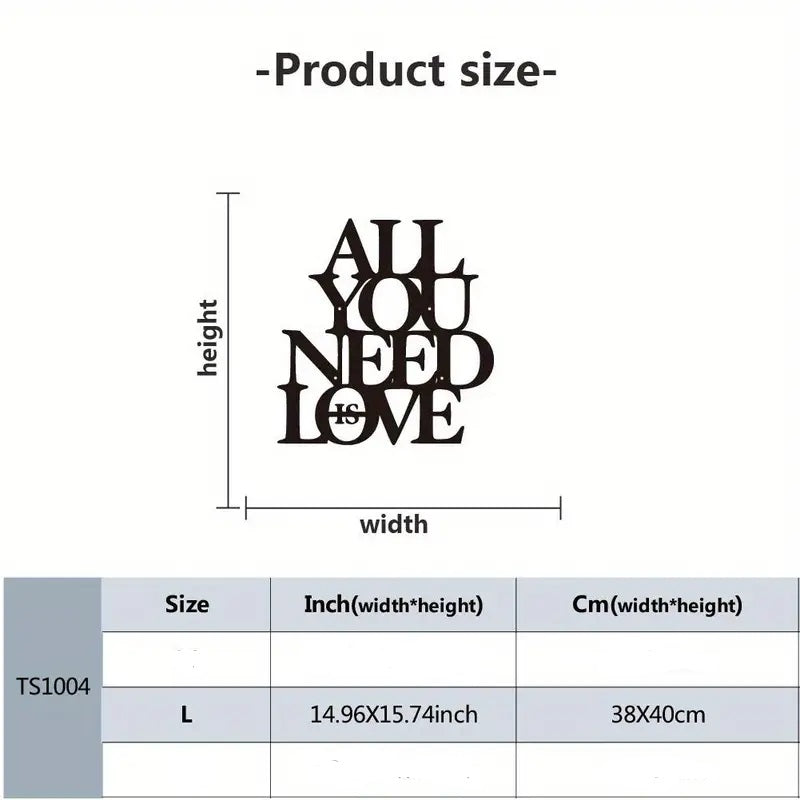 All You Need Is Love Acrylic Wall Decoration Custom 3D Factory