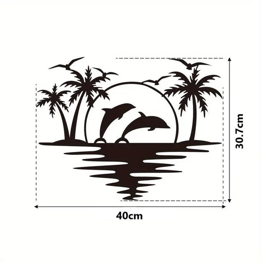 Dolphins on a Beach Acrylic Wall Decoration Custom 3D Factory