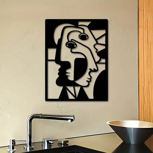 Abstract Faces Acrylic Wall Decoration Custom 3D Factory