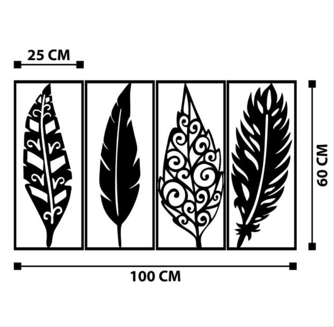 4-Piece Whispering Leaves Acrylic Wall Decoration