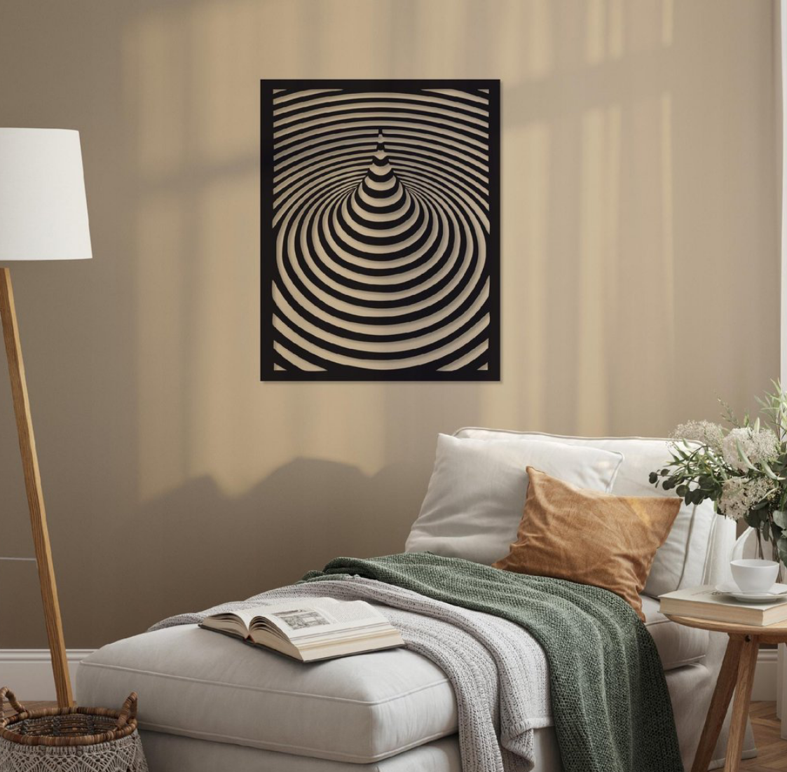 Ripple Effect Laser-Cut Geometric Wall Decor