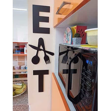 3 Piece EAT Acrylic Wall Decoration Custom 3D Factory