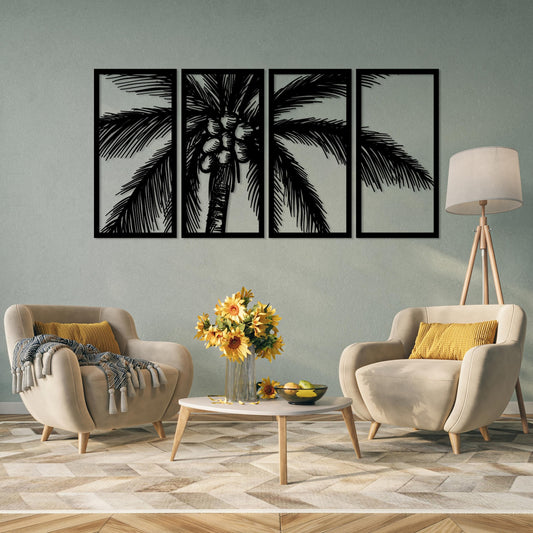 4 Piece Palm Tree Acrylic Wall Decoration