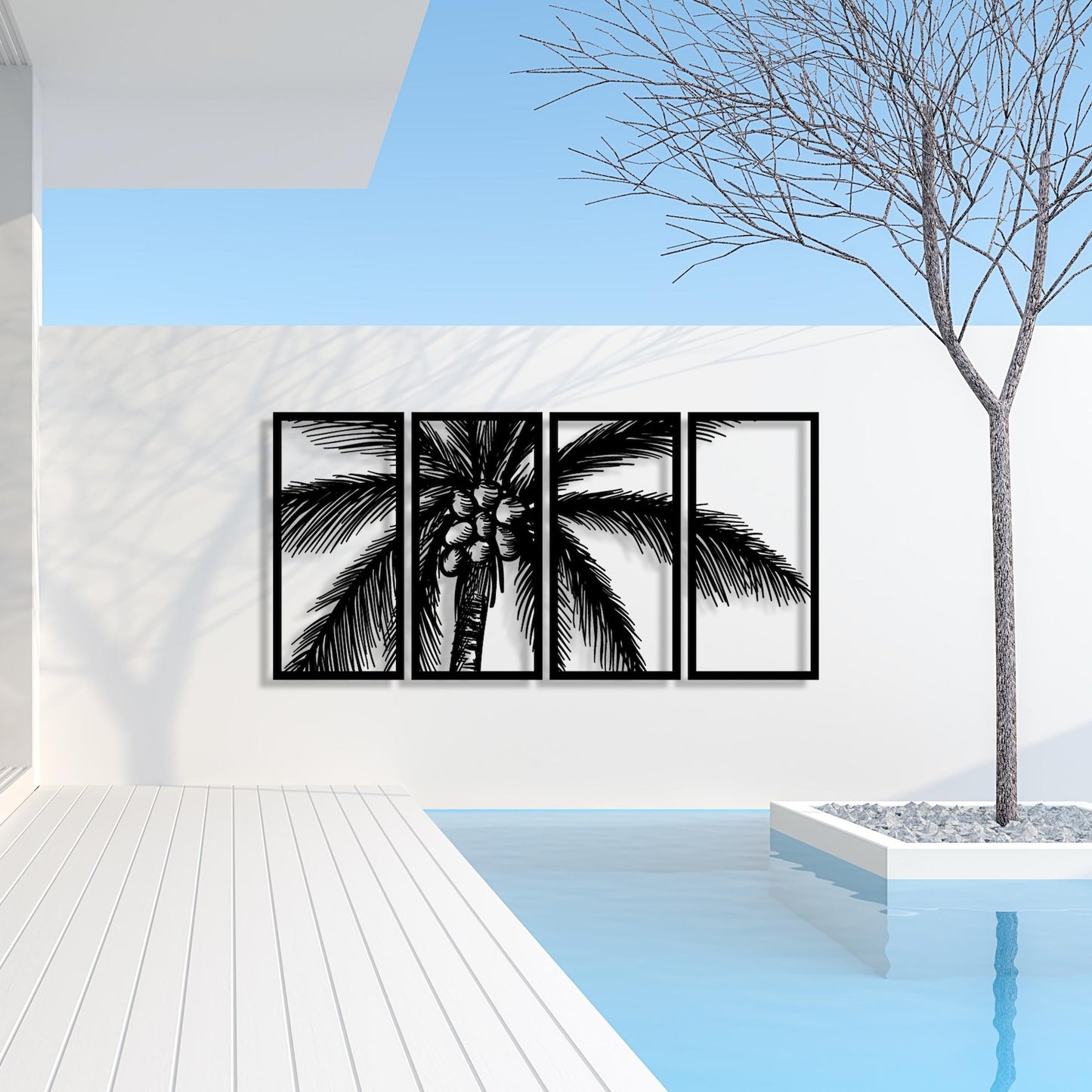 4 Piece Palm Tree Acrylic Wall Decoration