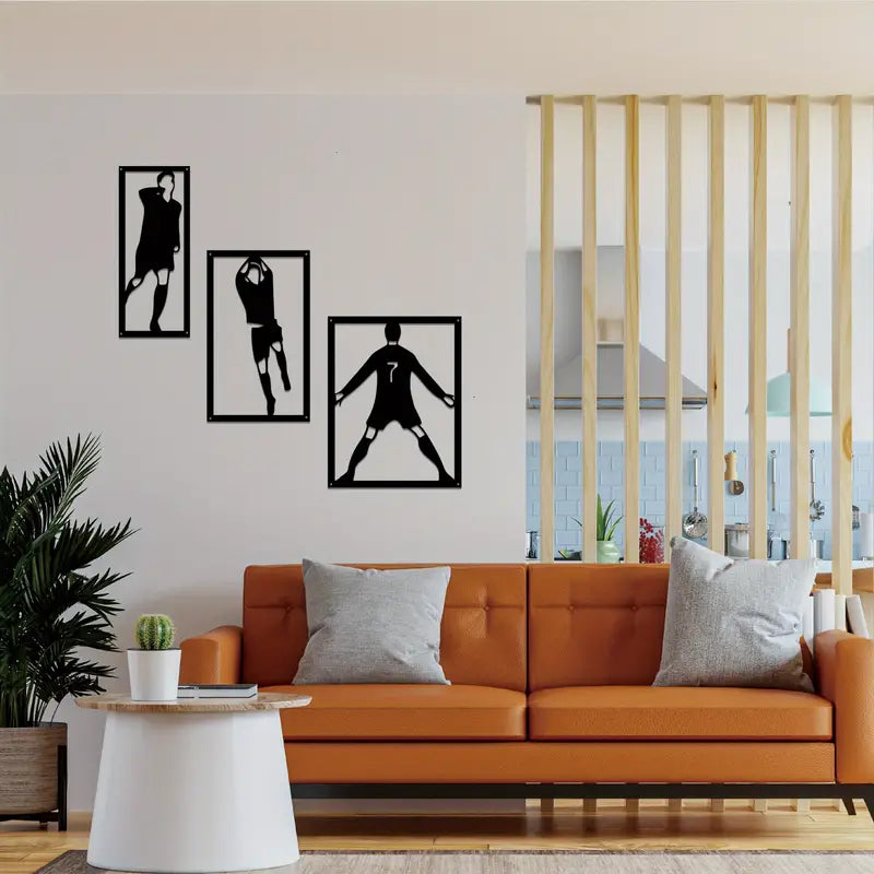 Ronaldo Siuu 3 Piece Acrylic Wall Decoration Custom 3D Factory