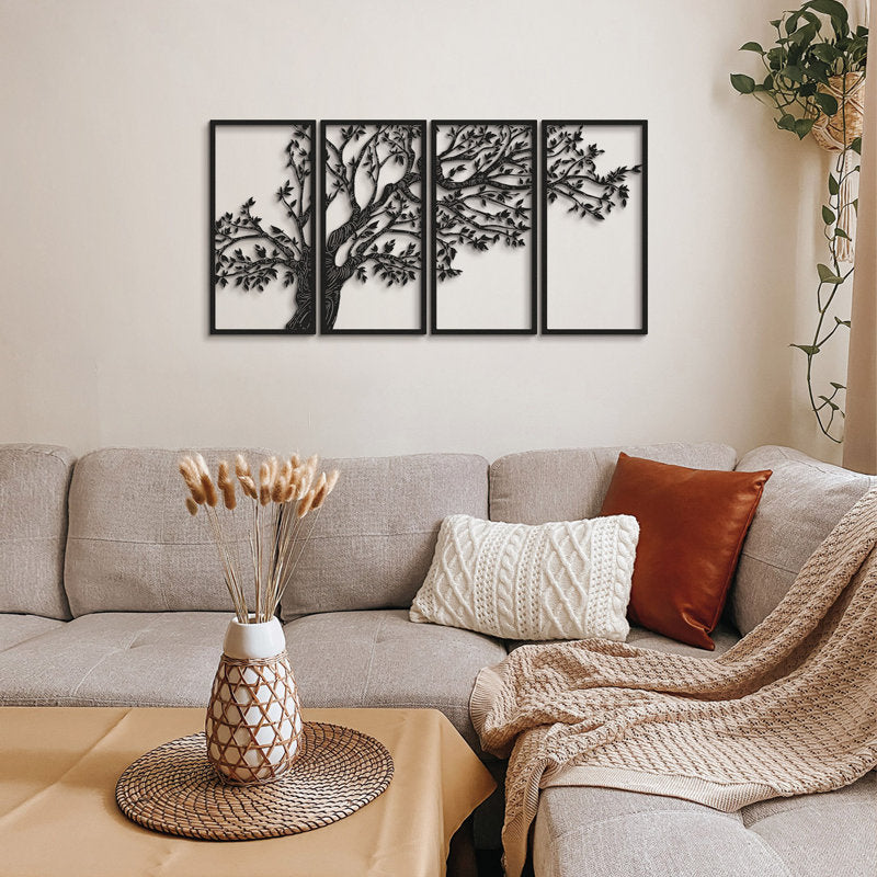 4-Piece Tree of Life Acrylic Wall Decoration