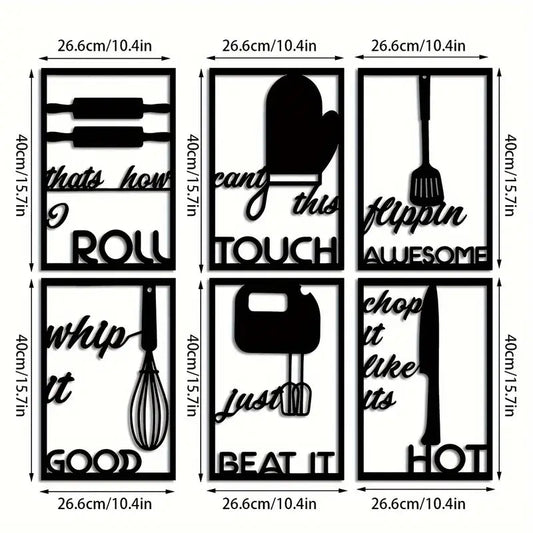 Kitchen Vibes 6-Piece Acrylic Wall Decor Set Custom 3D Factory