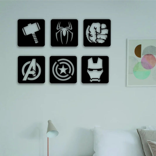 6 Piece Avengers Acrylic Wall Decoration Custom 3D Factory