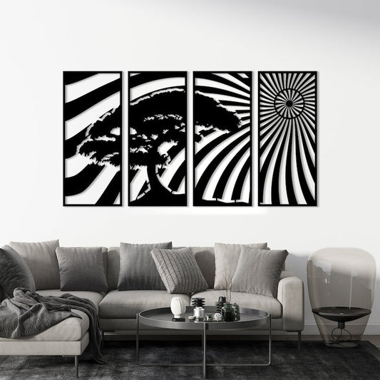 4-Piece Sun Rise Acrylic Wall Decoration Custom 3D Factory