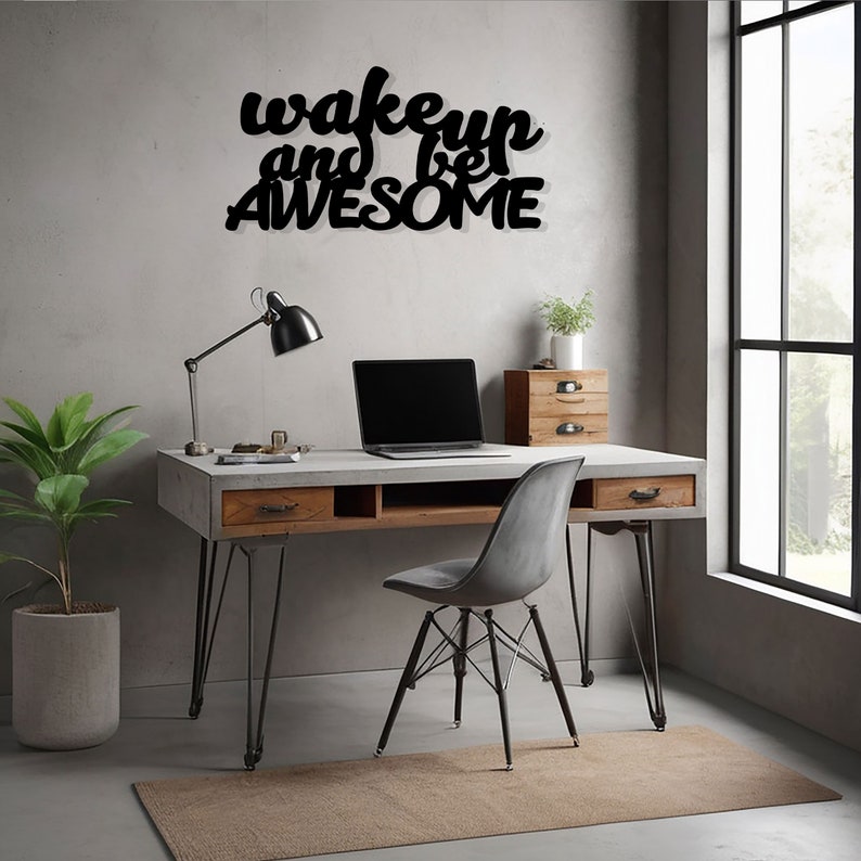 Wake Up And Be Awesome Acrylic Wall Decoration