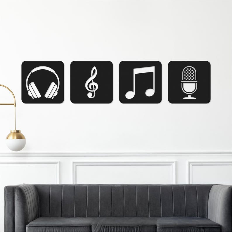 4 Piece Music Acrylic Wall Decoration Custom 3D Factory
