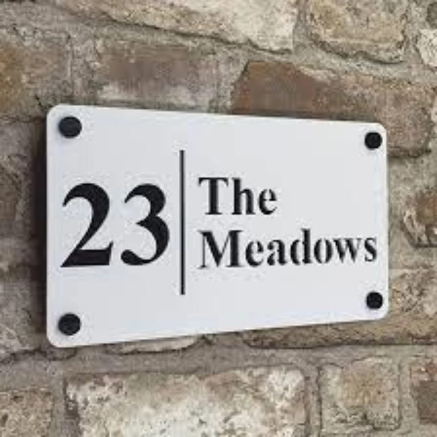 Double-Layered Modern House Address Signage
