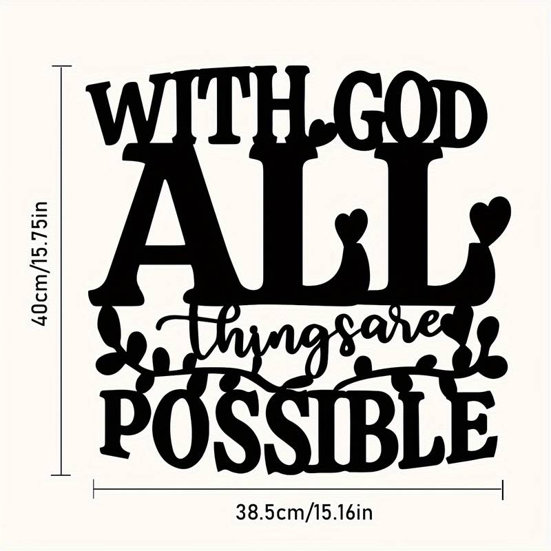 With God, All Things Are Possible Acrylic Wall Decoration