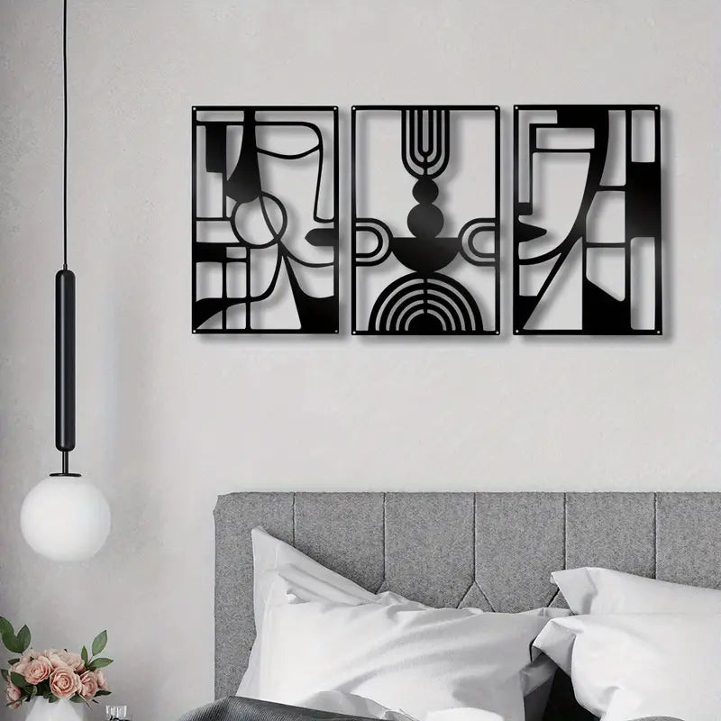 3 Piece Cubism Faces Acrylic Wall Decoration