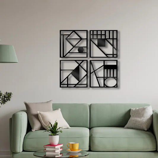 Eclipse 4-Piece Abstract Wall Decor