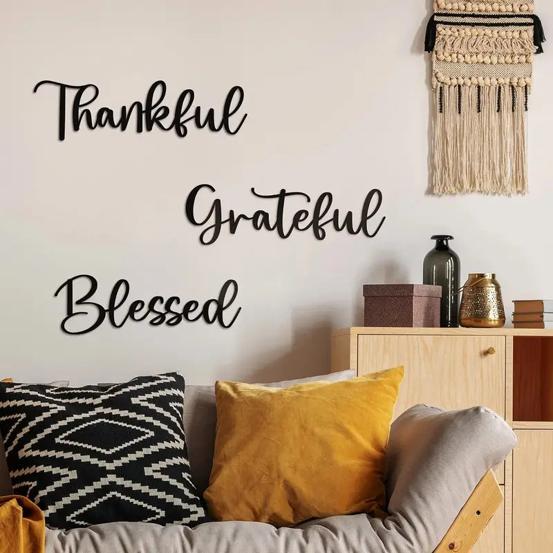 Gratitude Trio 3-Piece Acrylic Wall Decor Set