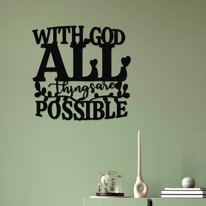 With God, All Things Are Possible Acrylic Wall Decoration