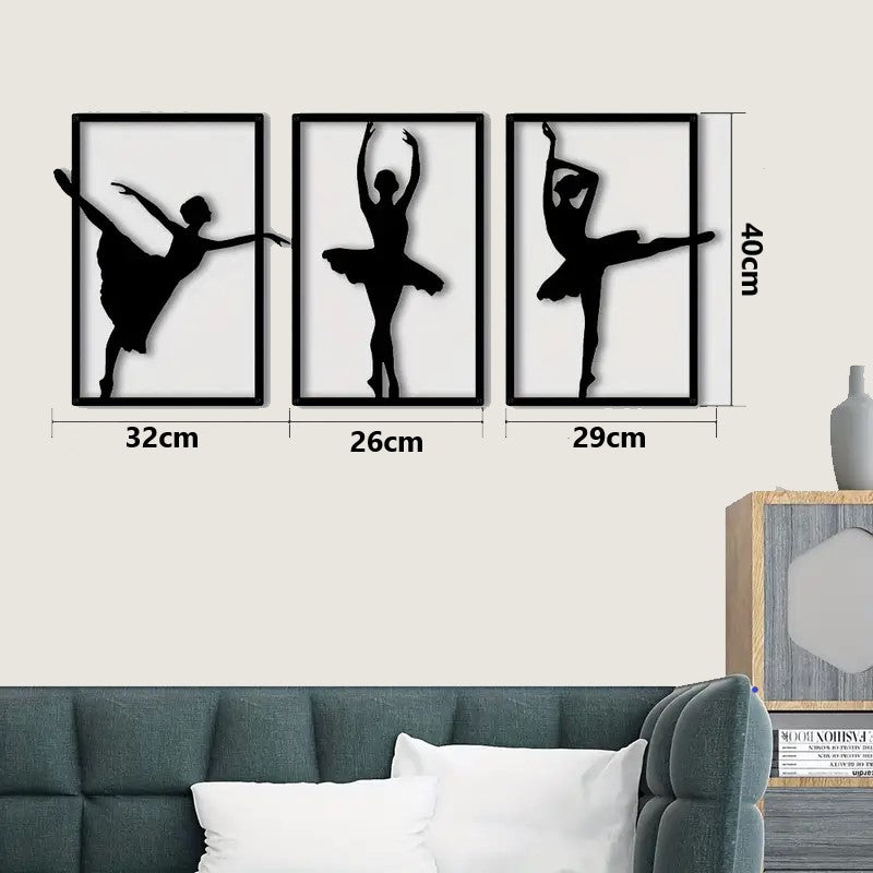 3 Piece Ballerina Acrylic Wall Decoration