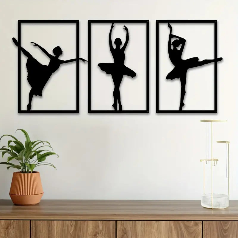 3 Piece Ballerina Acrylic Wall Decoration