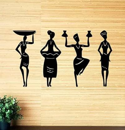 4 Piece Tribal Women Acrylic Wall Decoration