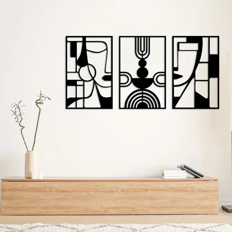 3 Piece Cubism Faces Acrylic Wall Decoration