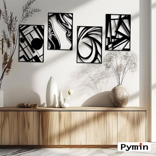 4-Piece Abstract Acrylic Wall Decoration V3