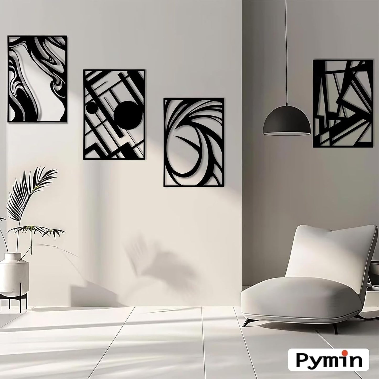 4-Piece Abstract Acrylic Wall Decoration V3