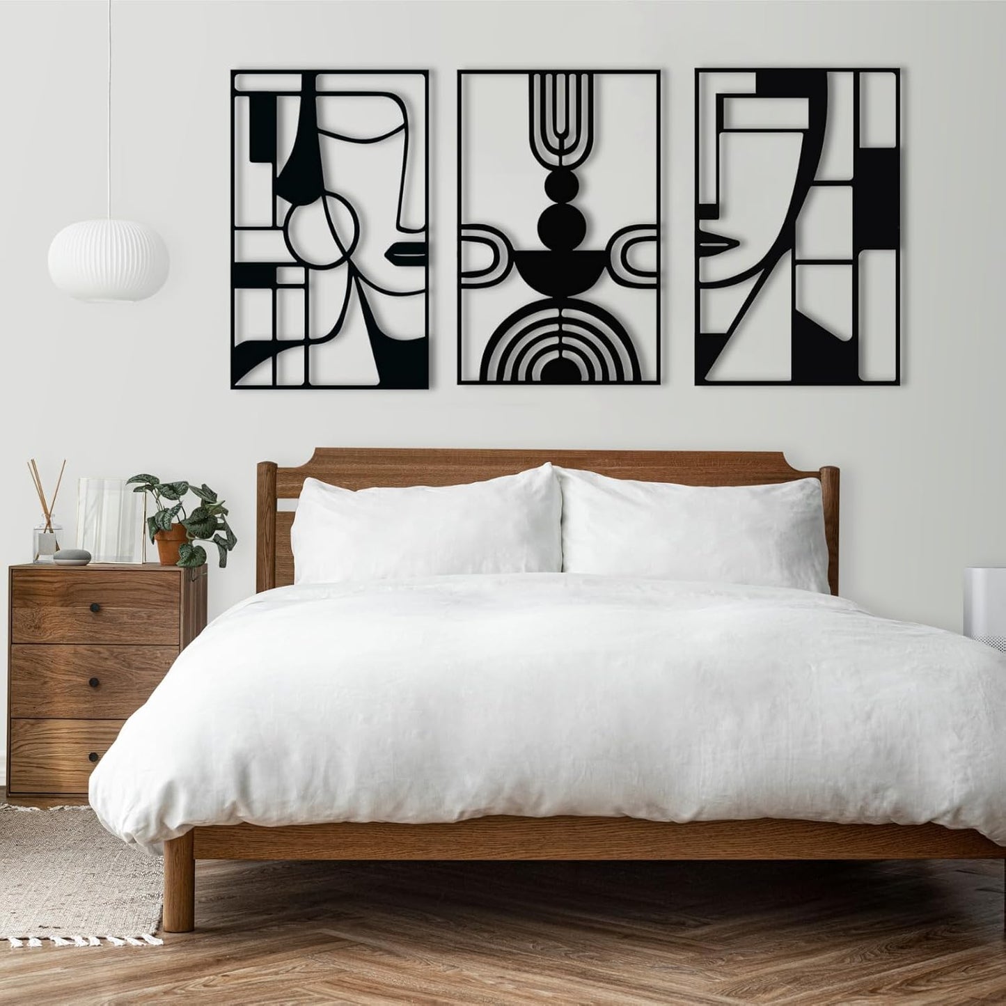 3 Piece Cubism Faces Acrylic Wall Decoration