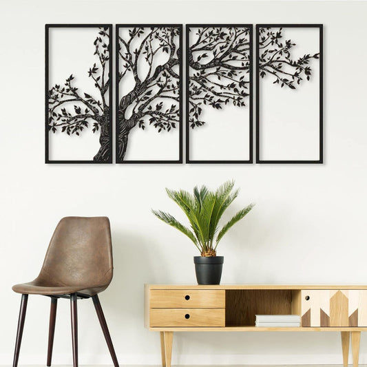 4-Piece Tree of Life Acrylic Wall Decoration