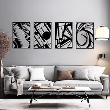 4-Piece Abstract Acrylic Wall Decoration V3