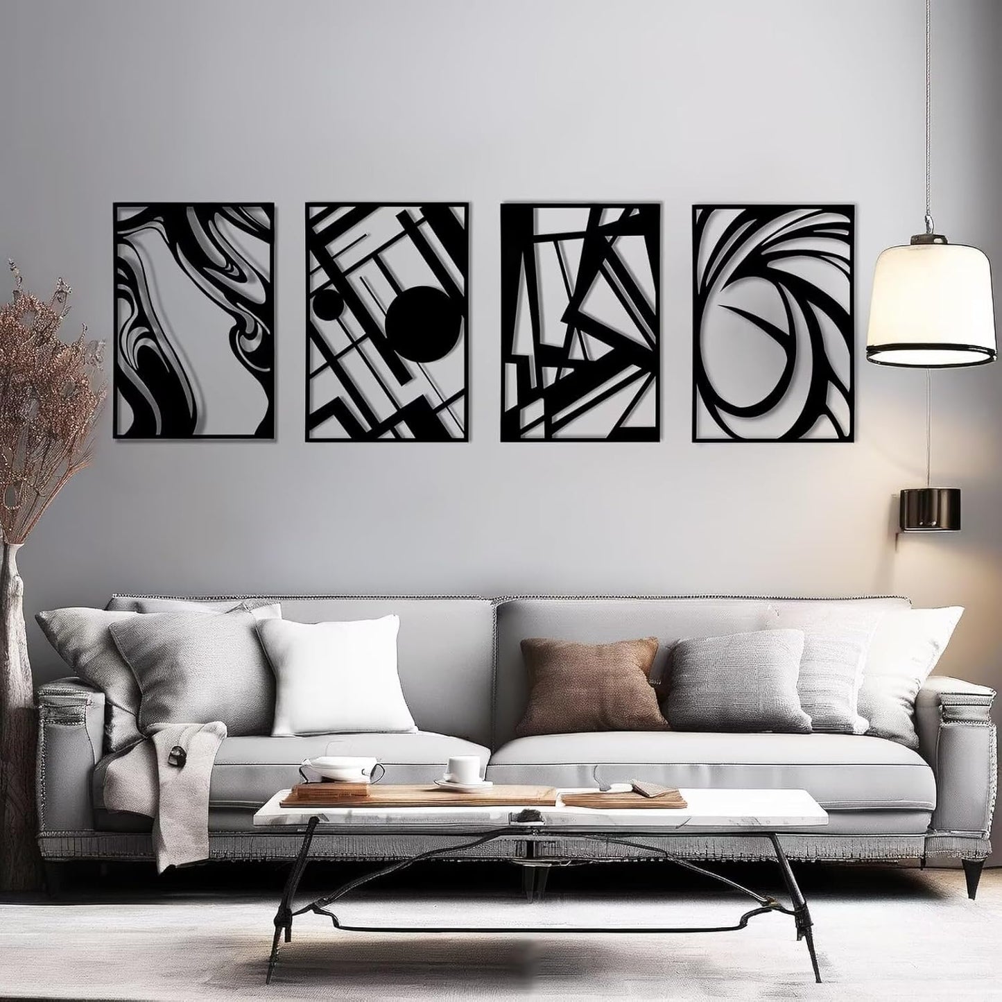 4-Piece Abstract Acrylic Wall Decoration V3