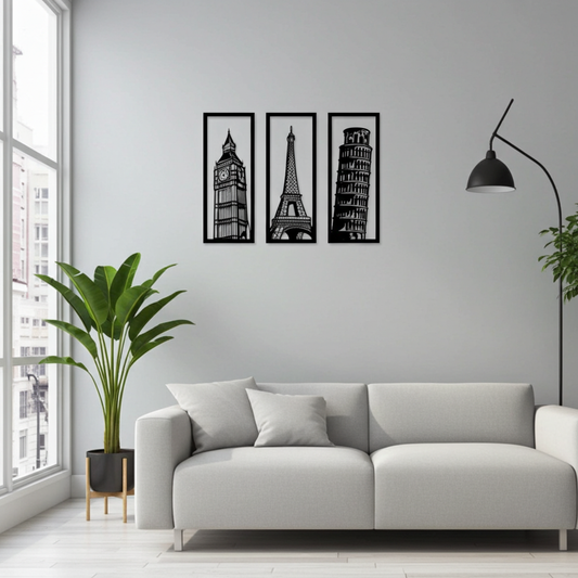 World Landmarks Acrylic Wall Decoration Custom 3D Factory