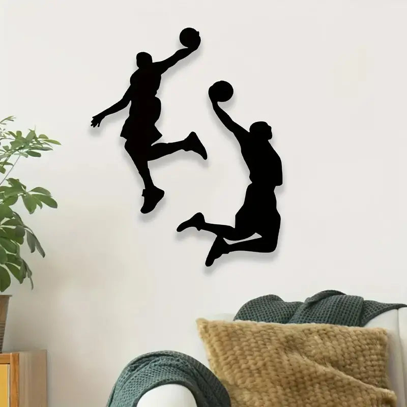 2 Piece Basketball Dunk Acrylic Wall Decoration