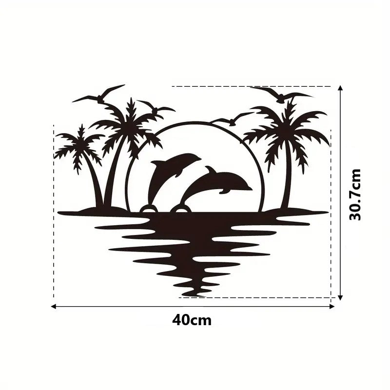 Dolphins on a Beach Acrylic Wall Decoration