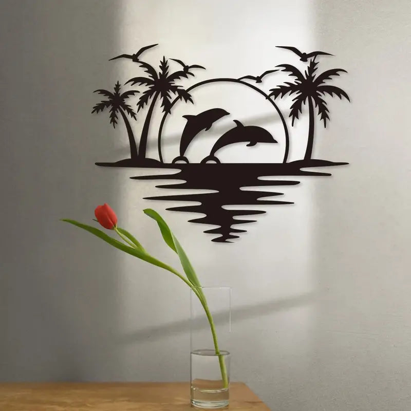 Dolphins on a Beach Acrylic Wall Decoration