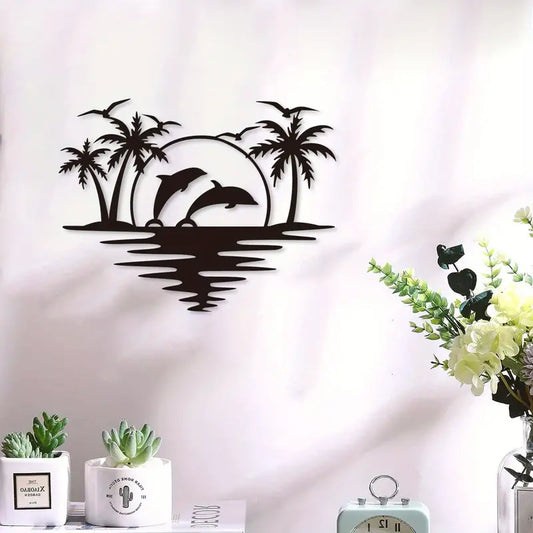 Dolphins on a Beach Acrylic Wall Decoration