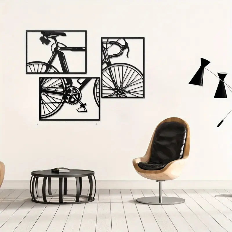 3 Piece Bicycle Acrylic Wall Decoration