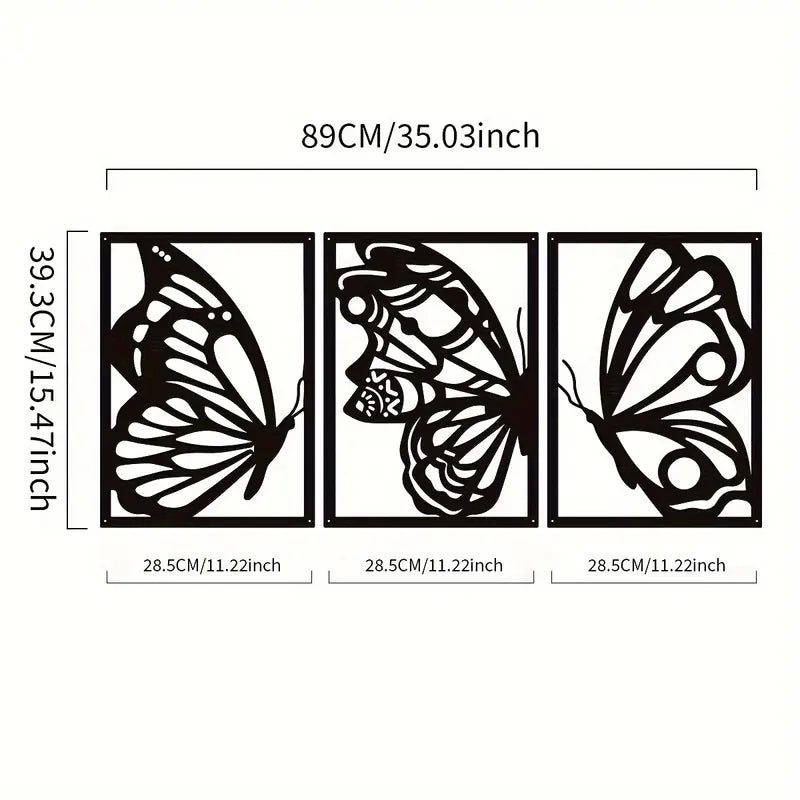 Butterflies 3 Piece Acrylic Wall Decoration