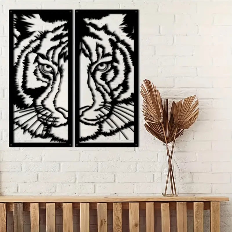 Black Tiger 2 Piece  Acrylic Wall Decoration