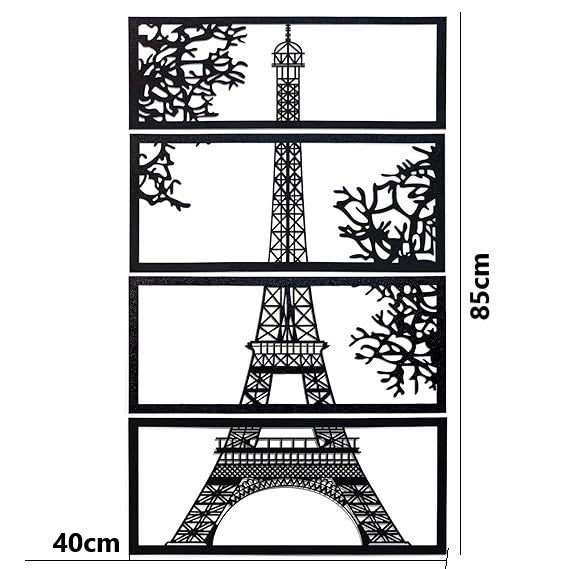 Eiffel Tower 4 Piece Acrylic Wall Decoration