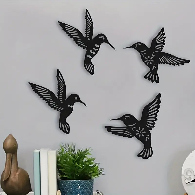 Humming Birds 4 Piece Acrylic Wall Decoration