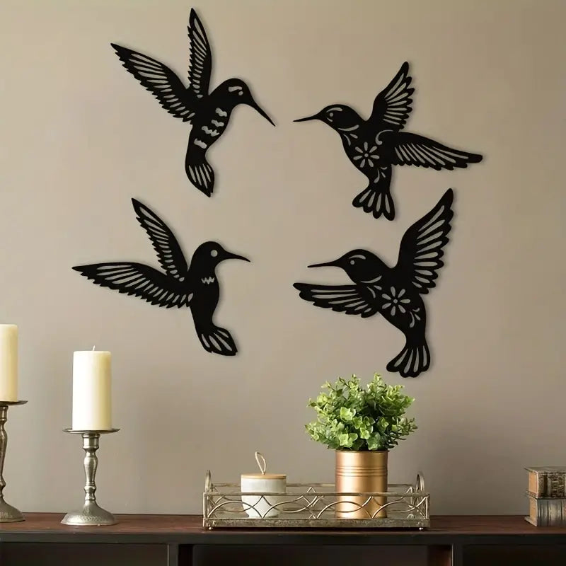 Humming Birds 4 Piece Acrylic Wall Decoration