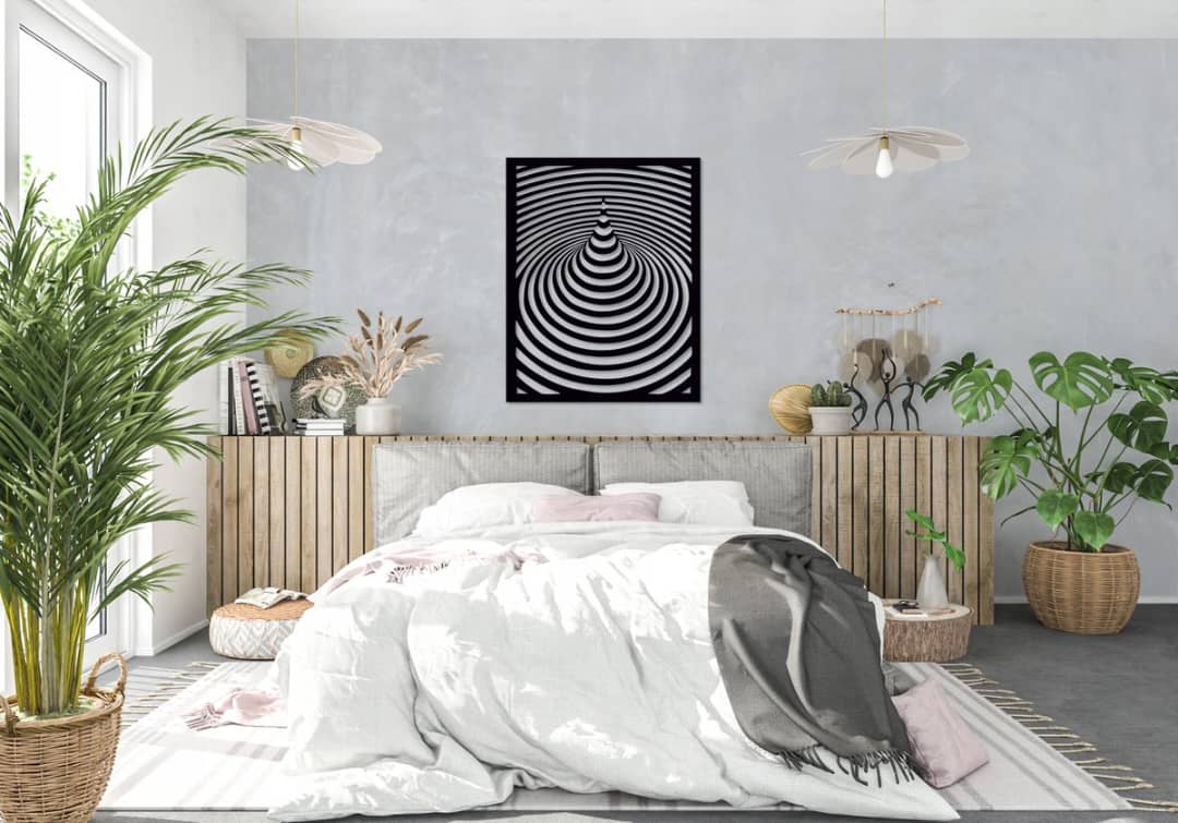 Ripple Effect Laser-Cut Geometric Wall Decor