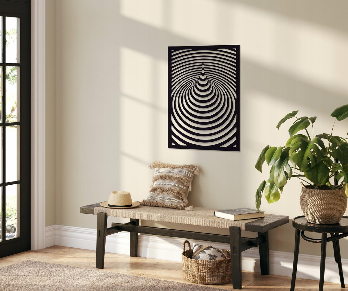 Ripple Effect Laser-Cut Geometric Wall Decor